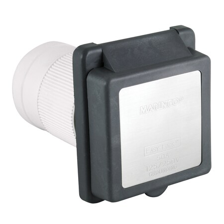 Marinco 50A 125/250V El Inlet W/ Enclosure 6353EL-B.GRAY